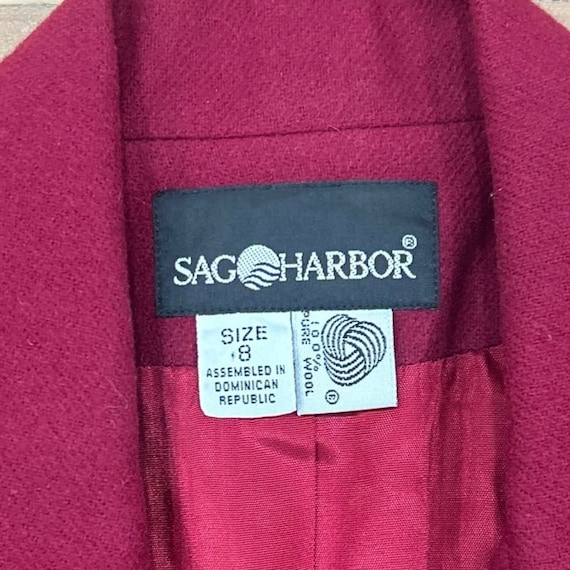Women's Vintage Sag Harbor 100% Wool Burgundy Bla… - image 3