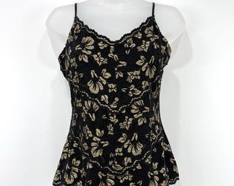 Cache Top Womens M Floral VTG 90s Y2K Coquette Whimsigoth Witchy Lace Tank Cami