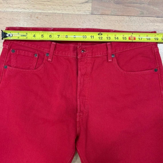 Men's VTG Levi's 501 Red Denim Jeans Rivet Contra… - image 3