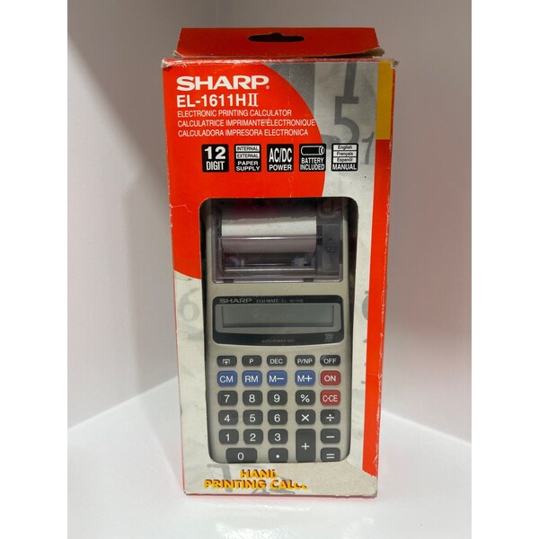 Vintage Sharp EL-1611 HII Electronic Printing Calculator With Brand New Batteries