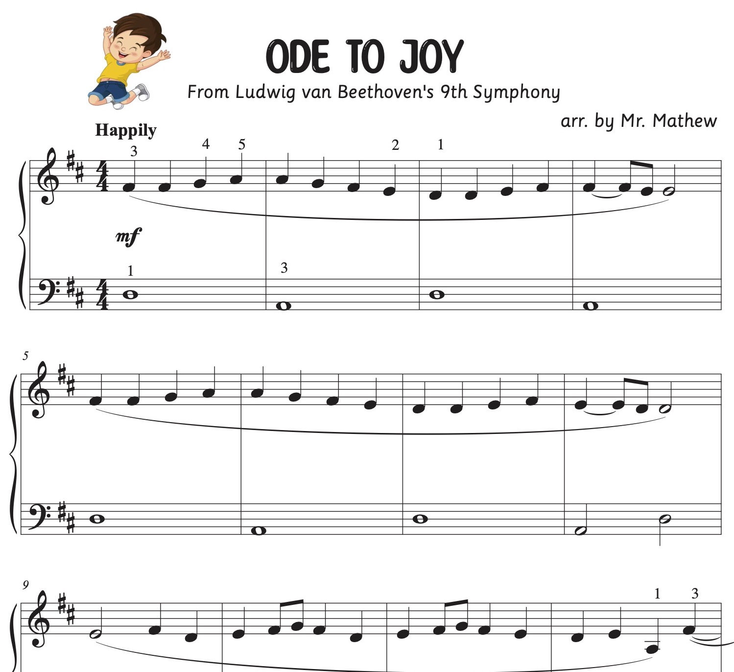 Ode to joy piano simple deals
