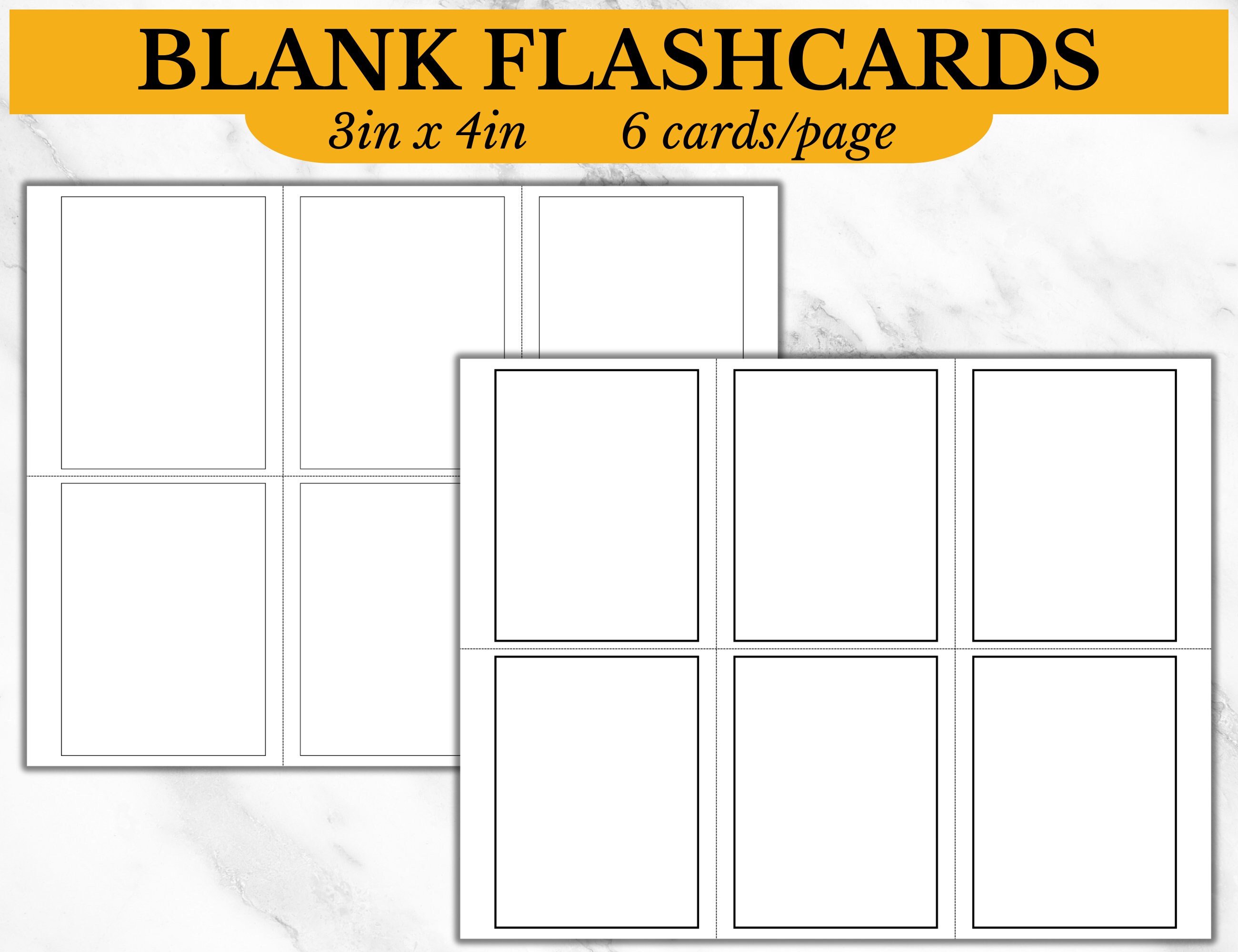 Blank Flashcard Printable, 3x4, Simple, Learning Flashcard, Homeschool ...