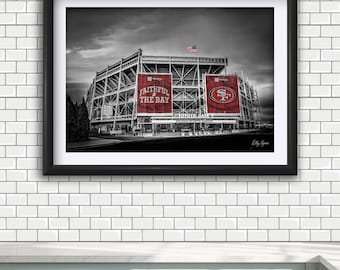 Levi's San Francisco 49ers Stadium Print, Black and White Wall Art, Football Gift