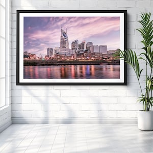 Nashville Skyline | Downtown | Pastel Art | Photography | Landmark | Sunset | Print | Canvas | Metal | Acrylic