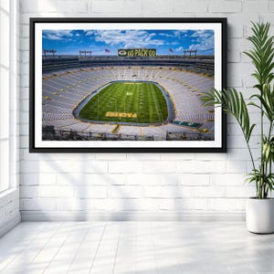 Lambeau Field Print, Green Bay Packers Stadium Wall Art, Football Fan Decor, Sports Photography, Gameday Home Office Decor