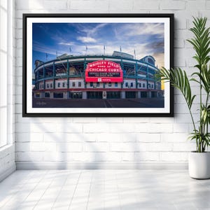 Wrigley Field Chicago Print, Home of the Cubs, Baseball Stadium Wall Art, Sports Decor, Urban Landscape Photography
