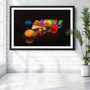 Chihuly Glass Wall Art Print, Colorful Floating Orbs Photo, Modern Statement Decor