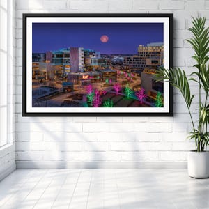 Boise, Idaho Downtown | Full Moon Sunrise/Sunset | City of Trees | JUMP Building | Print | Paper | Canvas | Metal | Acrylic