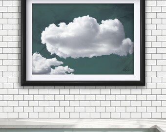 Abstract Wall Art, Cloud Print, Serene Nature Photography, Minimalist Home Decor