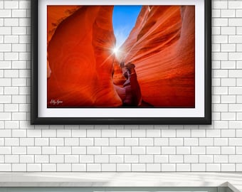 Antelope Canyon Fotografie Druck: Südwest Wüste Sunburst Wandkunst