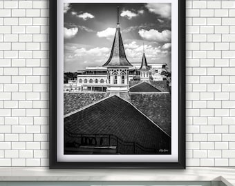 Lámina artística del Derby de Kentucky: Fotografía en blanco y negro de Churchill Downs