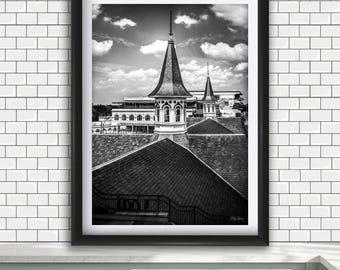 Churchill Downs, Kentucky Derby Photography Print, Black And White Spires Fine Art