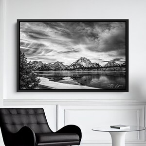 National Park Print, Grand Teton PN, Signal Mountain Hütte, Mt Moran Spiegelungen, Wyoming Prints, Acryl und Metall