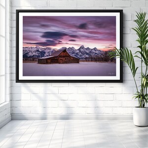 Grand Teton Sunrise Canvas Print: T.A. Moulton Barn Landscape Art