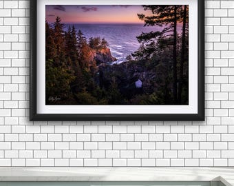Impresión del atardecer en la costa de Oregón: fotografía de paisajes marinos del noroeste del Pacífico