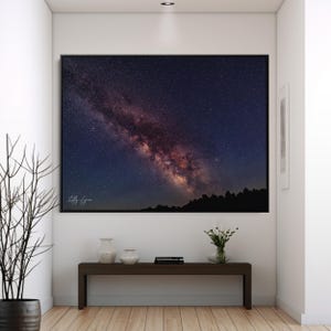 Impresión de estrellas de la Vía Láctea / Monumento Nacional de los Cráteres de la Luna / Cielo de auroras / Constelaciones / Impresión fotográfica con calidad de museo