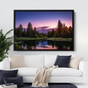 Grand Teton Art | Grand Tetons National Park Print | Wyoming Wilderness Print | Schwabacher's Landing | Sunset Sunrise Wall Decor