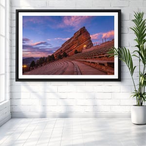 Red Rocks Amphitheater Print: Colorado Rocky Mountains Sunset Photography