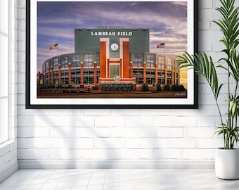 Lambeau Field Sunset Art Print: Green Bay Packers Stadium