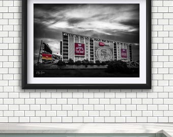 Levi's Stadium Print: San Francisco 49ers svartvit NFL-konst