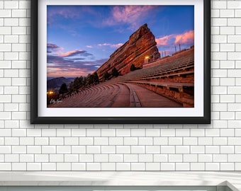 Red Rocks Amphitheater Print: Colorado Rocky Mountains Sunset Photography