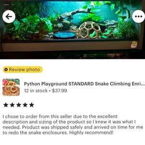 5 Star Review for our Python Playground Standard Size Snake Climbing Enrichment