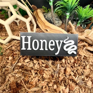 Custom Pet Snake Name Plate for: ball python, corn snake, rosy boa, garter snake, milk snake, king snake
