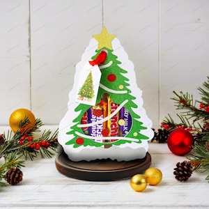 Kerstboom chocolade selectie traktatiedoos SVG-bestanden Cricut
