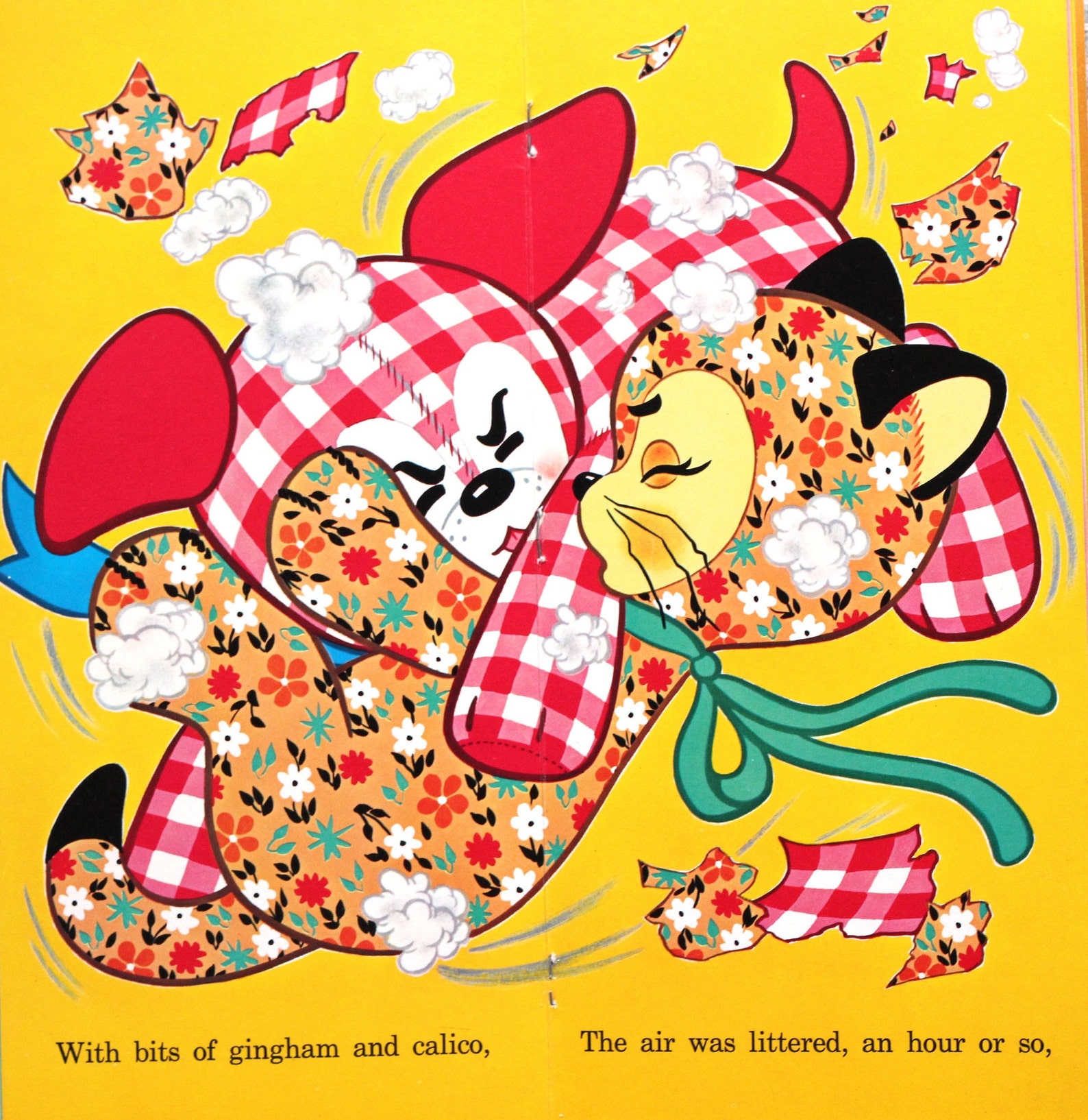 Vintage Gingham Dog and Calico Cat Book 1968 Etsy