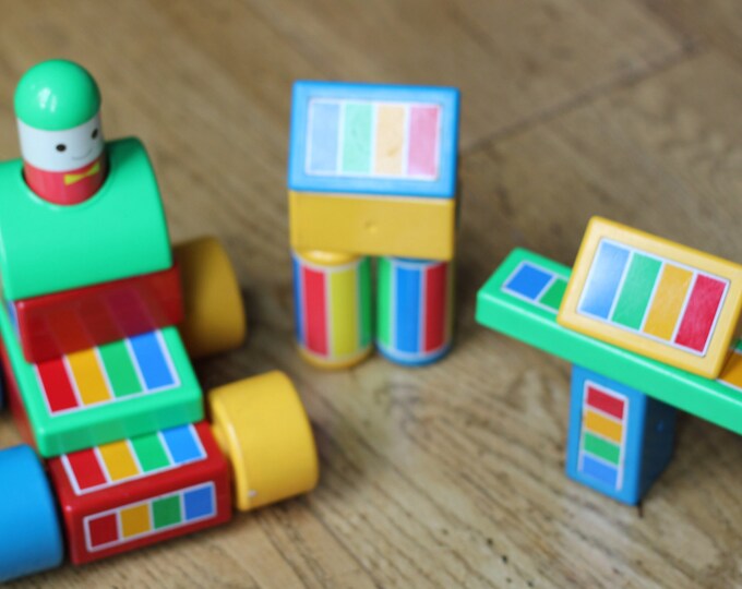 Vintage Hilco Rainbow Building Blocks Etsy
