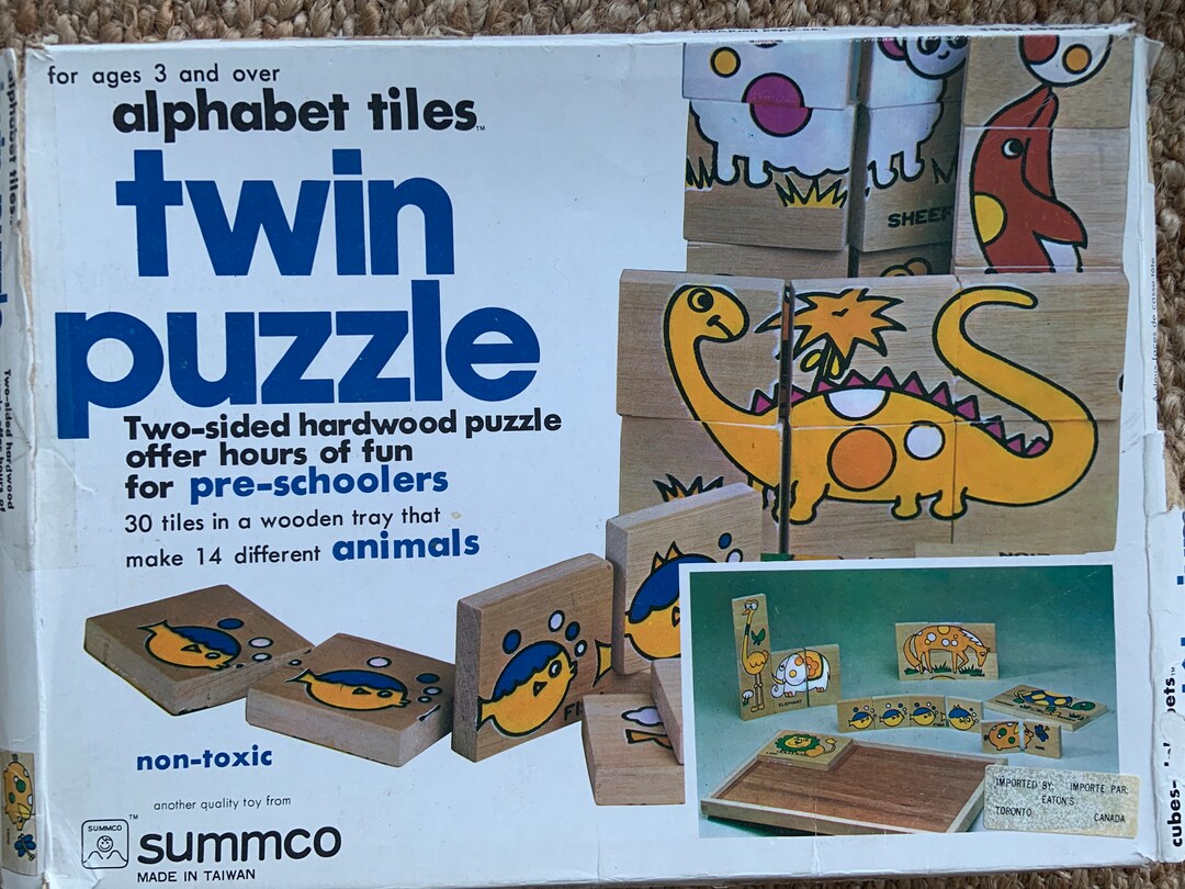Vintage Wooden Twin Puzzles 1980s Etsy