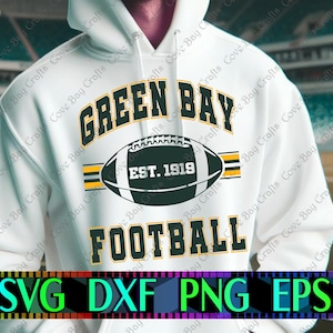 Green Bay Football Design SVG DXF EPS Png Download, Printable, editable Vector, Ready for Laser cut,  sublimation, cricut, silhouette