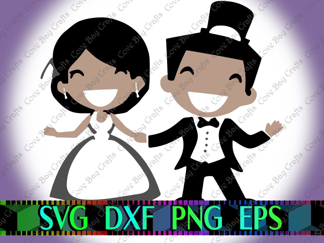 Bride & Groom SVG DXF EPS Png Download, Printable, Cuttable, Editable ...