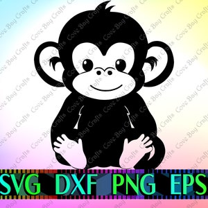 Baby chimp Monkey SVG DXF EPS Png Download, Printable, cuttable, editable Vector, Ready for cricut and silhouette | Clip Art | Design