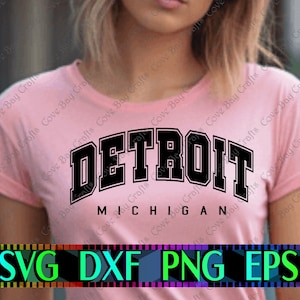 Detroit SVG DXF EPS Png druckbar, schneidbar, bearbeitbarer Vektor, bereit für Cricut & Silhouette, | Clip-Kunst Entwurf