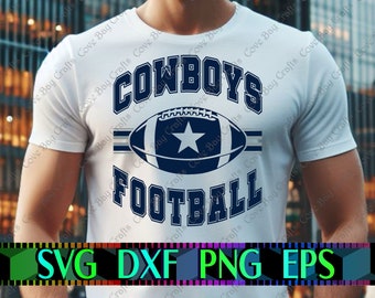 Cowboys Football Design SVG DXF EPS Png Download, Printable, editable Vector, Ready for Laser cut,  sublimation, cricut, silhouette etc