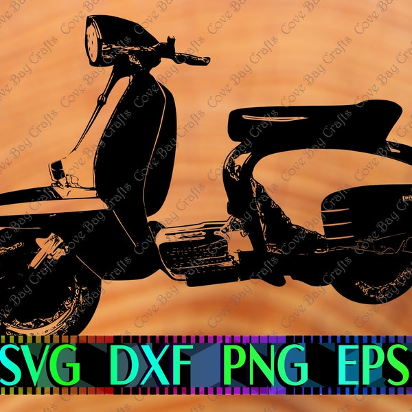 Lambretta Scooter SVG DXF EPS Png Download, Printable, editable Vector, Ready for Laser cut or sublimation | cricut | silhouette | Design