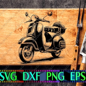 Scooter SVG DXF EPS Png Download, Printable, editable Vector, Ready for Laser cut or sublimation | cricut | silhouette  Vespa | Design