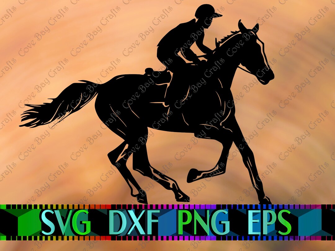 Horse and Rider SVG DXF EPS Png Download, Printable, Editable Vector
