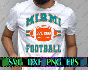 Miami Football Design SVG DXF EPS Png Download, Printable, editable Vector, Ready for Laser cut,  sublimation, cricut, silhouette Dolphin