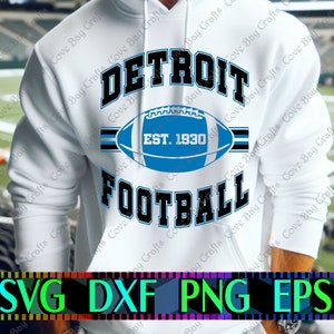 Detroit Football Design SVG DXF EPS Png Download, Printable, editable Vector, Ready for Laser cut,  sublimation, cricut, silhouette