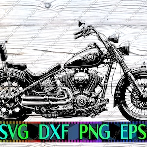 Chopper SVG DXF EPS Png downloaden, afdrukbare, bewerkbare vector, klaar voor lasersnijden of sublimatie | cricut | silhouet | Illustraties | Ontwerp: