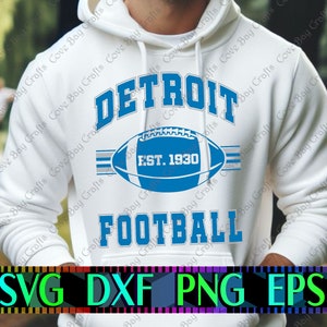 Detroit Football Design SVG DXF EPS Png Download, Printable, editable Vector, Ready for Laser cut,  sublimation, cricut, silhouette