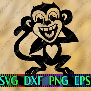 Monkey SVG DxF EPS PNG Download, Printable, cuttable, editable Vector, Ready for cricut & silhouette  | Clip Art | Design