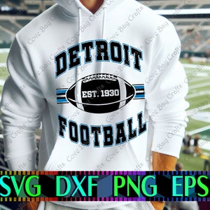 Detroit Football Design SVG DXF EPS Png Download, Printable, editable Vector, Ready for Laser cut,  sublimation, cricut, silhouette