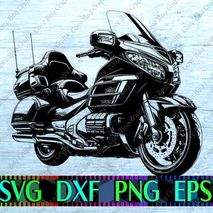 Goldwing SVG DXF EPS Png downloaden, afdrukbare, bewerkbare vector, klaar voor lasersnijden of sublimatie | cricut | silhouet | Illustraties | Ontwerp: