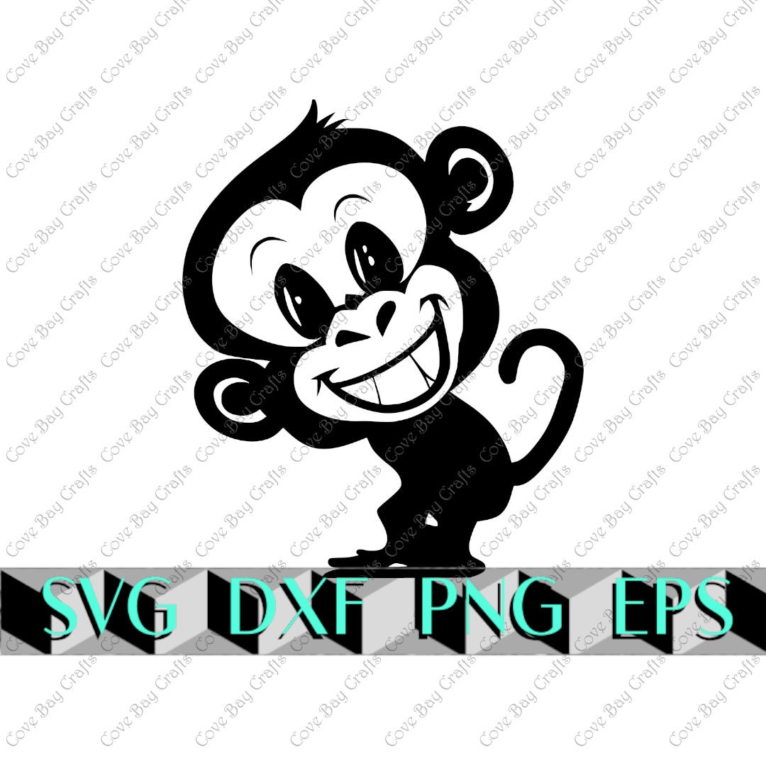 Monkey SVG DXF EPS Png Download Printable Cuttable Editable - Etsy