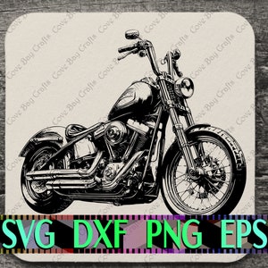 Chopper SVG DXF EPS Png Download, druckbare, bearbeitbare Vektor, bereit für Laserschnitt oder Sublimation | Cricut | Silhouette | Harley | Entwurf