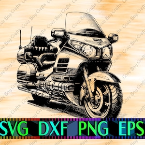 Goldwing SVG DXF EPS Png Download, druckbares, bearbeitbares Vektor, bereit für Laserschnitt oder Sublimation | Cricut | Silhouette | Clip-Kunst Entwurf