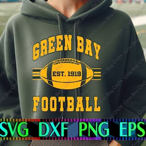 Green Bay Football Design SVG DXF EPS Png Download, Printable, editable Vector, Ready for Laser cut,  sublimation, cricut, silhouette
